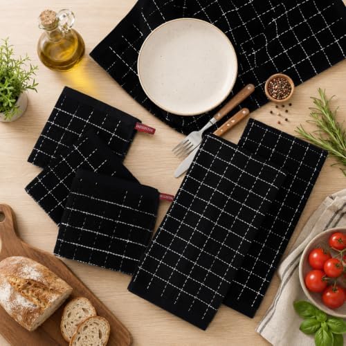 Kitinjoy 100% Cotton Terry Kitchen Dish Cloths, 12”x 12” - Image 3