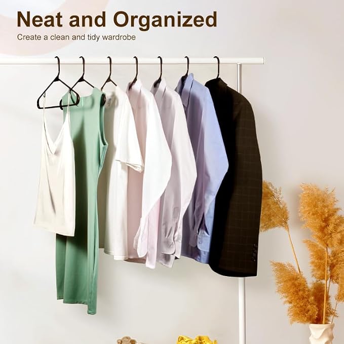 HOUSE DAY Black Plastic Hangers 200 Pack, Slim Space-Saving Clothes Hangers | - Image 7