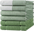 Homaxy 6 Pack Cotton Terry Premium Kitchen Towels, 18 x 28 in, Grass Green by Homaxy