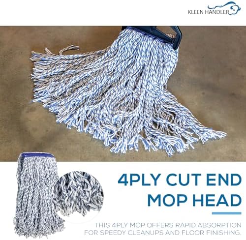Kleen Handler Cut End Finish Mop Head Replacement, Universal Headband - Image 4