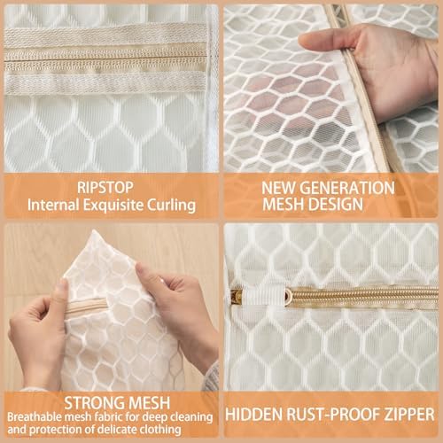 2 Pack Laundry Bag, Durable Big Honeycomb Mesh Laundry Bags Suitable - Image 3