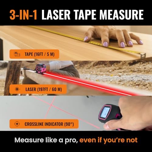 The Almighty Ruler Laser Tape Measure | Smart Range Finder | 196ft/ 60m - Image 2