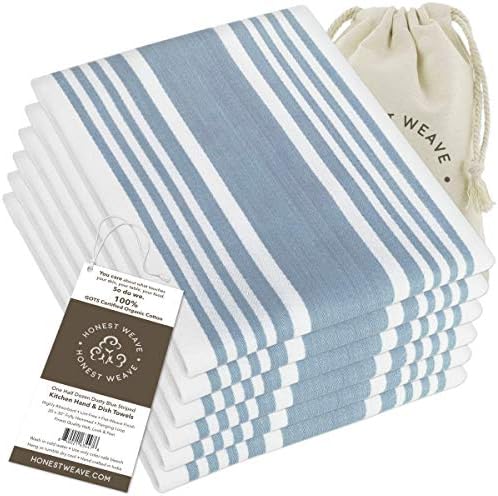 HONEST WEAVE GOTS Certified Organic Cotton Kitchen Hand and Dish Towel Sets by HonestWeave