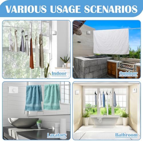 Retractable Clothesline Indoor, Non-Sagging Outdoor Clothes Line Retracting - Image 6