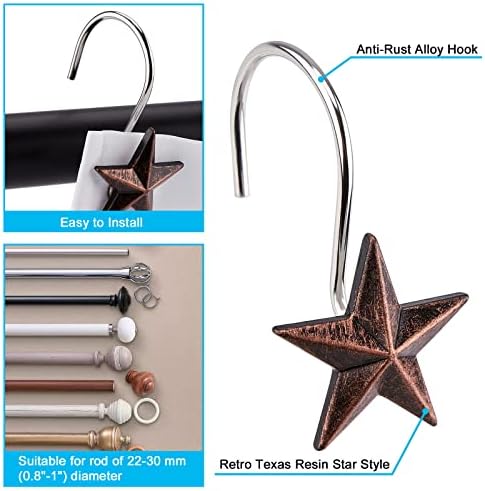 AGPtek Star Shower Curtain Hooks - Image 4