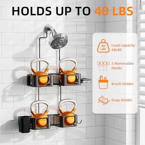 Haging Shower Caddy for Handheld Showerheads, Over Head Shower organizer - Image 4