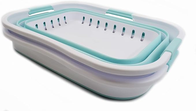 SAMMART Set of 2-30L Collapsible Plastic Laundry Basket - Image 2
