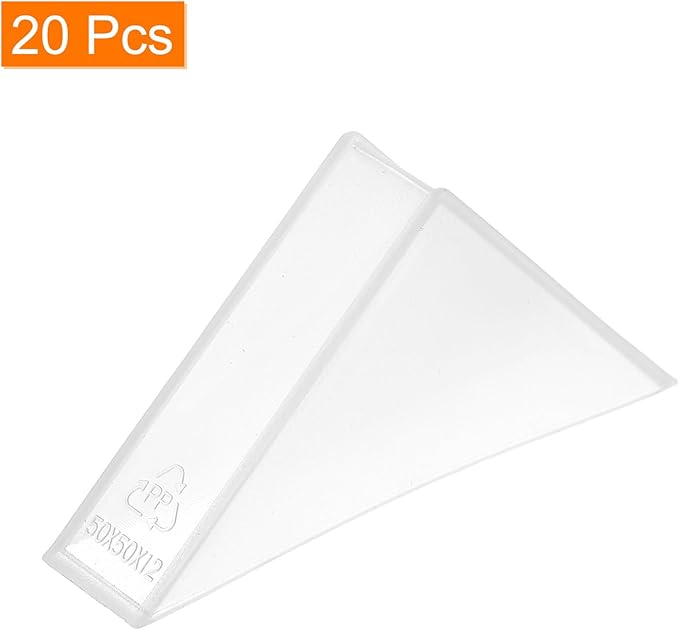 uxcell 20Pcs Plastic Corner Protectors 12x70mm Right Angle Shape Glass Corner Guards Cushion for Corner Protection of Glass, Mirror, Tile, White