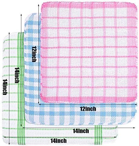 Patelai 12 Kitchen Dish Rags, Bright Color, 13.8'' X 13.8'', 11.8 X 11.8'' - Image 2