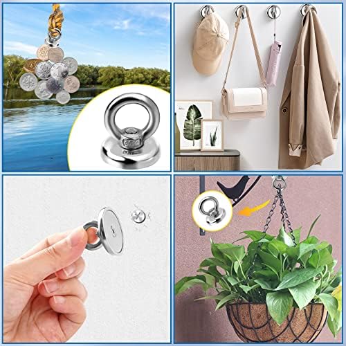 VNDUEEY Magnetic Hooks Heavy Duty 10 Pack, 60 lbs Pulling Force Rare Earth - Image 5