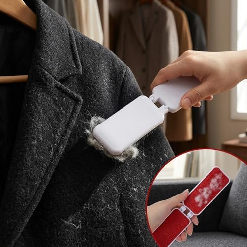 2 PCS Travel Lint Brush for Clothes, Foldable Lint Brush, Reusable Mini - Image 4