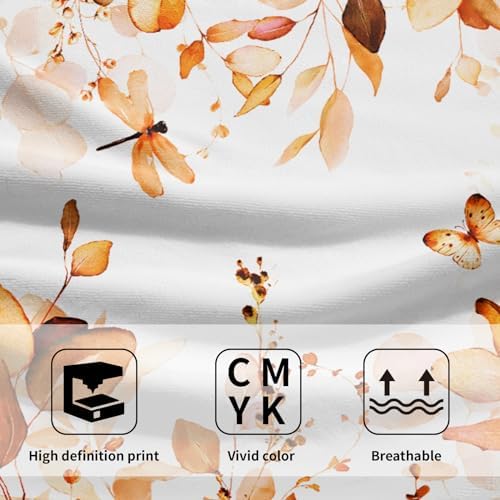 Orange Fall Hand Towels Set of 2 Eucalyptus Decorative Fingertip Towels - Image 3