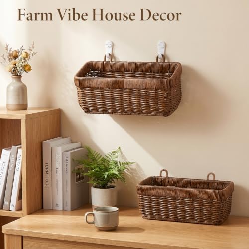 3 Pcs Woven Hanging Wall Baskets - Image 5