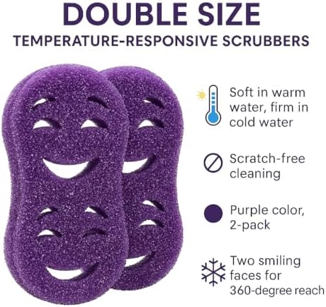 Smilyeez Double-Size Scrub Moji Duo Sponge 2-Pack – Dual Smiling Faces - Image 5