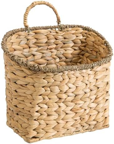 Set of 2 Woven Hanging Basket, Water Hyacinth Handmade Wicke Hanging Wall - Image 6