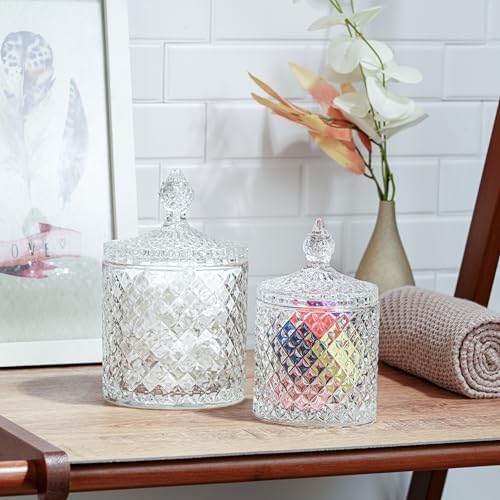 2 Pack Glass Qtip Holder, Apothecary Jars - Image 4