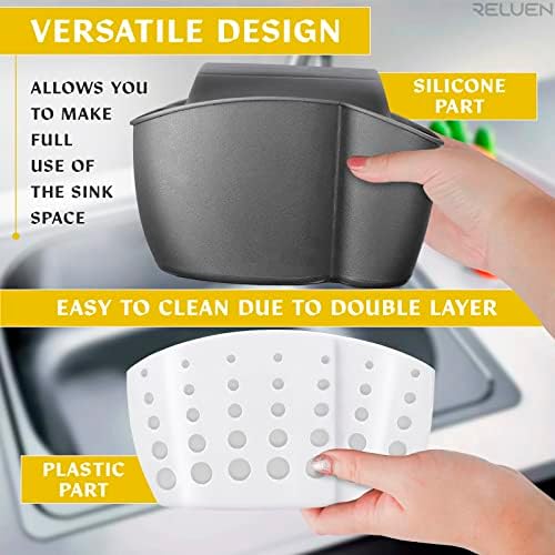 Hanging Sponge Holder for Kitchen Sink, Over Faucet Silicone Caddy - Image 4