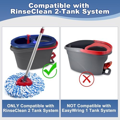 9PCS Mop Heads for O-Cedar RinseClean 2 Tank Spin Mop System - Image 5