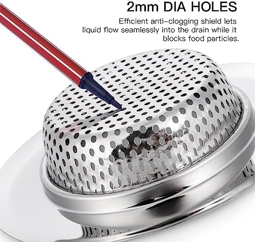CORNERJOY 4 Pack Heavy Duty Stainless Steel Kitchen Sink Drain Strainer - Image 5