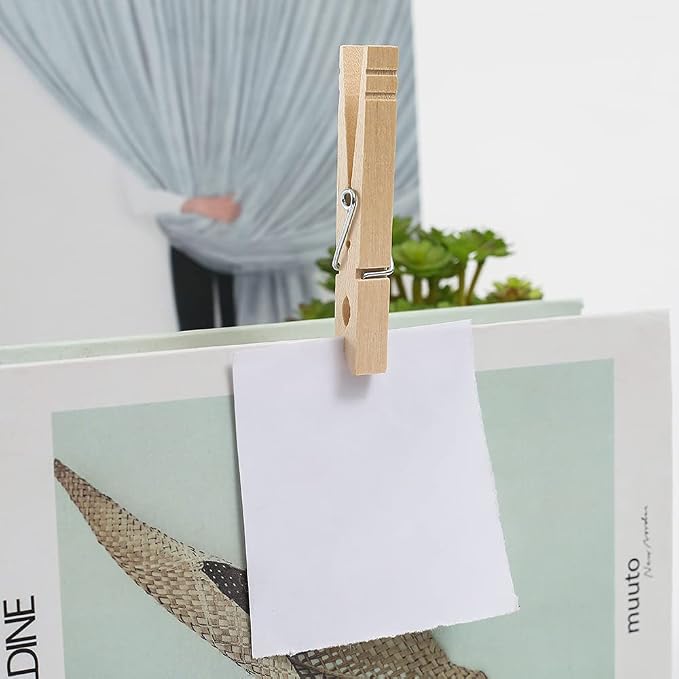 Clothes Pins Wood for Hanging Clothes, 3.5 Inch【100pcs】 Heavy Duty Wooden - Image 7