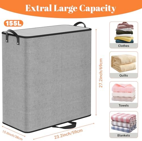 155L 2 Section Laundry Hamper - Image 2