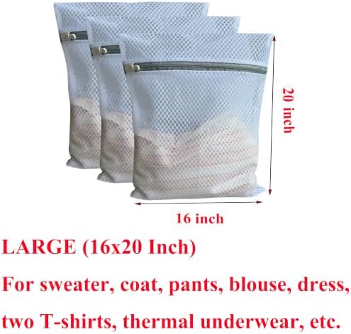 3Pcs Mesh Laundry Bags Durable Zipper Wash Bags - Image 6