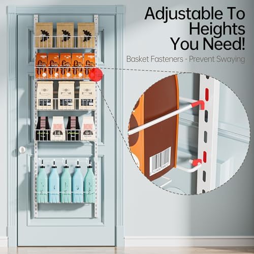 Delamu Adjustable Cabinet Door Organizer, 6-Tier Hanging Spice Rack Organizer - Image 2