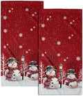 Christmas Snowman Red Dish Towels Winter Snow Bathroom Hand Towels 28.3x14 Inch by Granbey
