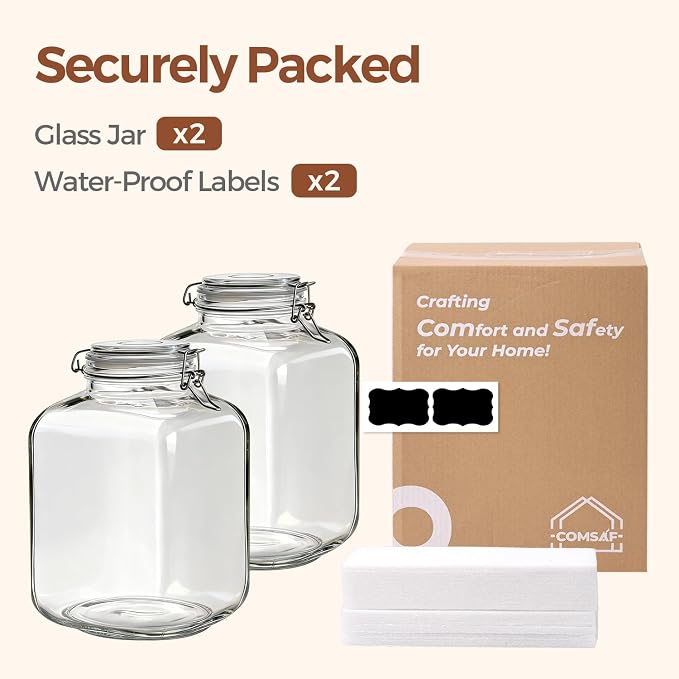 ComSaf Square Glass Pantry Jars - Image 7
