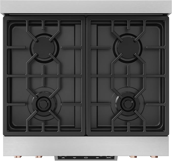 Gordon Ramsay by THOR Kitchen 30 Inch Professional Liquid Propane Range with Tilt Panel Touch Control in Stainless Steel/Rose Gold