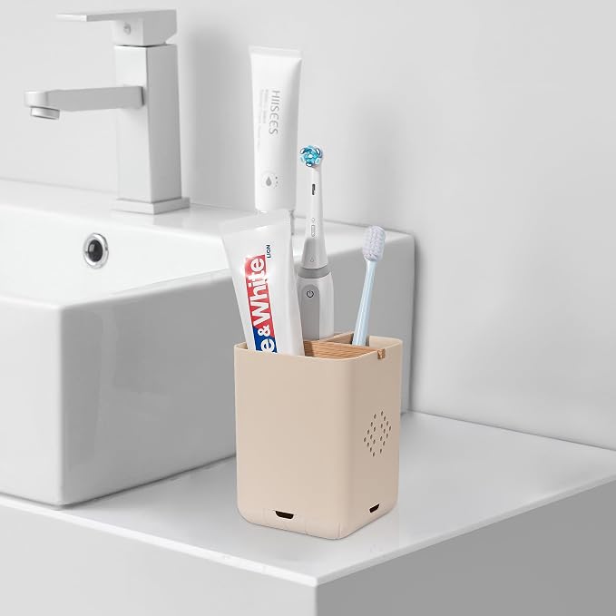 Toothbrush Holders for Bathrooms, Electric Toothbrush Holder, Cream | - Image 2