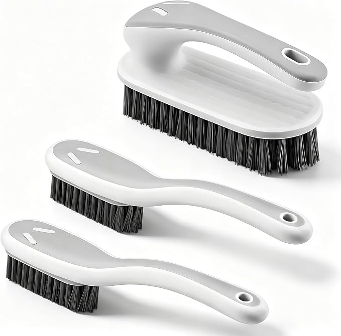SetSail Soft Bristle Scrub Cleaning Brush 3 Pack Laundry Brush Gray White | by SetSail