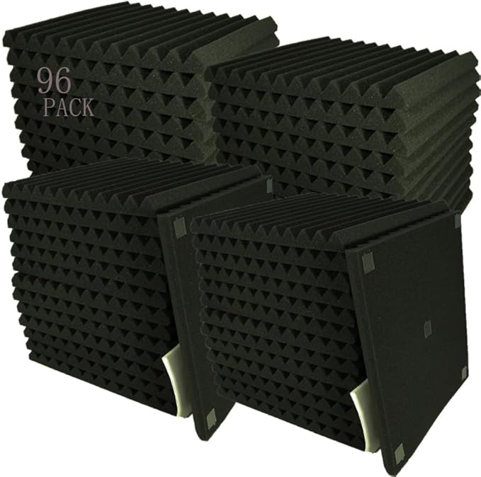 96 PACK Medium Sale Acoustic Foam Soundproof foam (96 black)