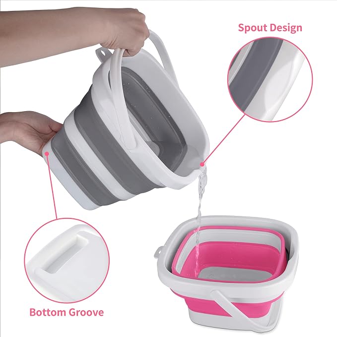 2 Pack Collapsible Buckets 5L 1.3Gallon Small Cleaning Bucket - Image 4