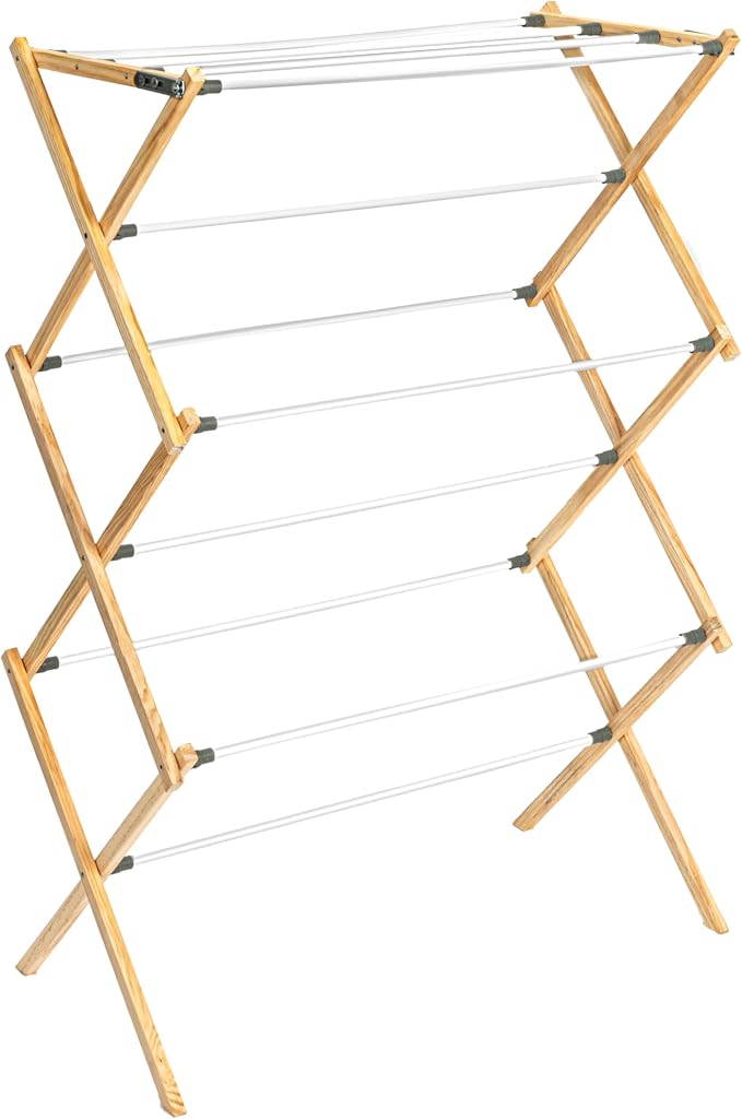 Household Essentials X-Frame Clothes Drying Rack, Stabile Wood Frame by HouseholdEssentials