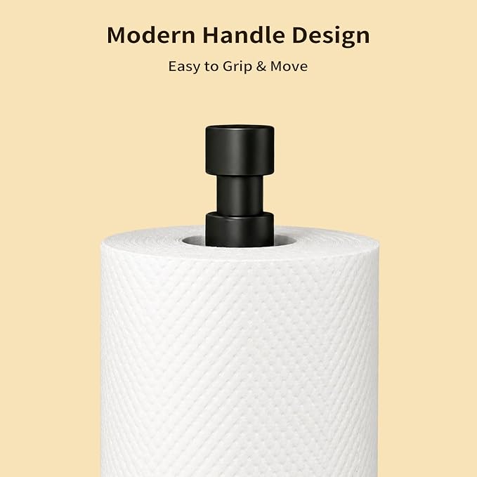 YUMORE 3.9lbs Heavy Duty Paper Towel Holder Countertop Weighted Base Black - Image 6