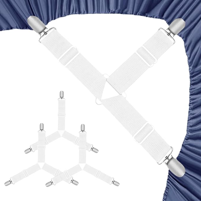 Adjustable Bed Sheet Straps, Elastic Fasteners by Unknown