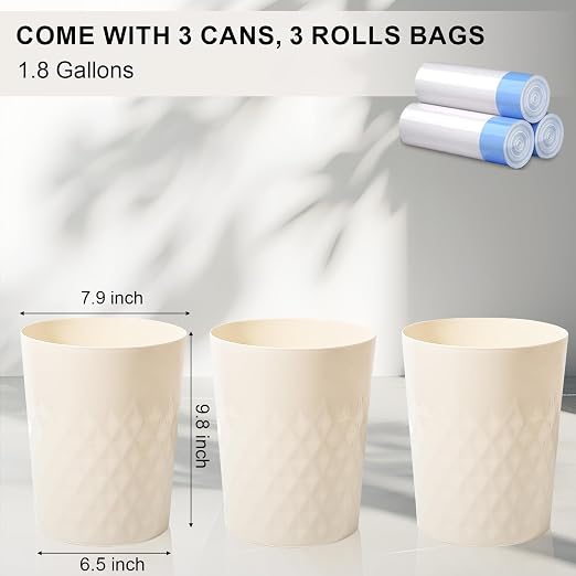 3 Pack Small Bathroom Trash Can - Image 4