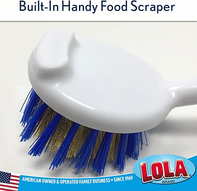 LOLA Pro Pot N' Pan Brush, Abrasive Cleaning, Poly & Brass Wire Bristles - Image 3