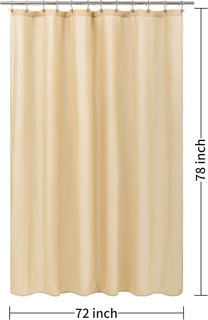 ALYVIA SPRING 72x78 Long Waterproof Fabric Shower Curtain or Liner Khaki - Image 7