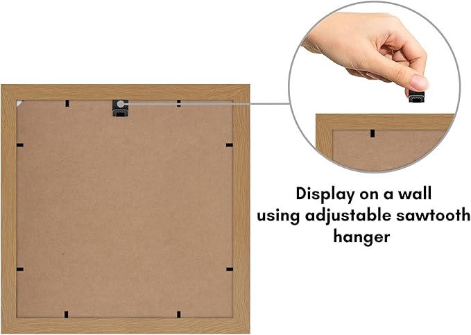 Americanflat 11x11 Picture Frame with Shatter-Resistant Glass - Use as 8x8 Frame with Mat or Display 11x11 Photo Without Mat - Signature Collection - Square Frames for Wall Display - Dark Oak