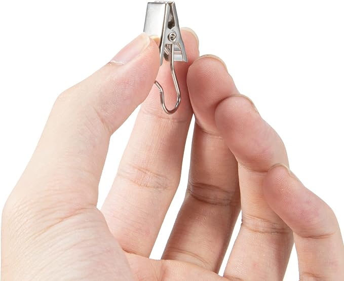 50PCS 3/4" Curtain Clips for Hanging, Heavy Duty Stainless Steel Hook Clip | - Image 3