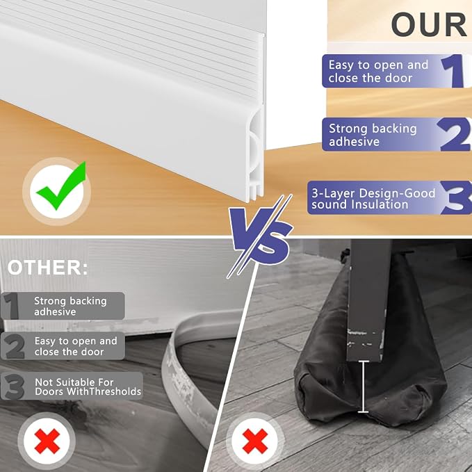 Door Draft Stopper, Adjustable Door Sweep - Image 5