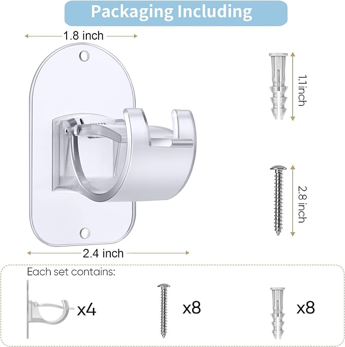 No Drill Curtain Rod Holder Hangers - Image 4