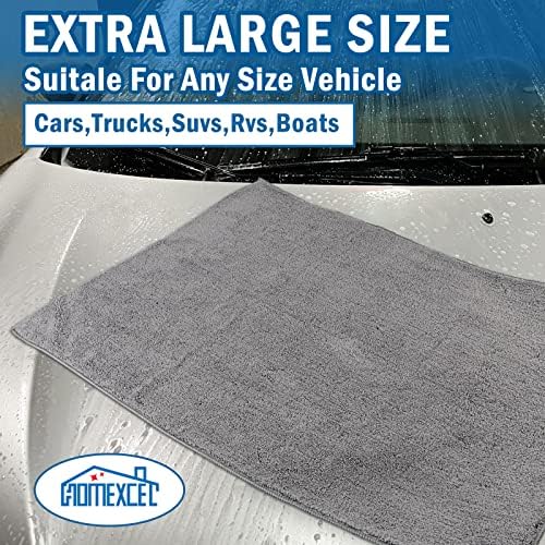 HOMEXCEL Professional Large Microfiber Car Drying Towels 2 Pack, Lint Free - Image 5