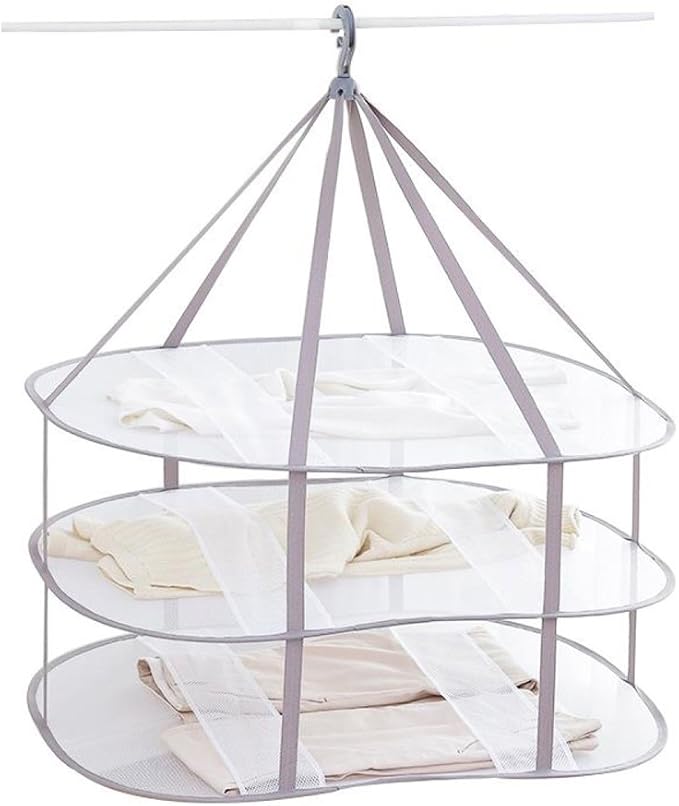 Looca 3-Tier Folded Mesh Clothes Hanging Dryer Sweater Drying Rack 30.3" L * by Looca