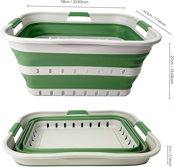 SAMMART 42 Collapsible Plastic Laundry Basket, Foldable Pop Up Storage - Image 8