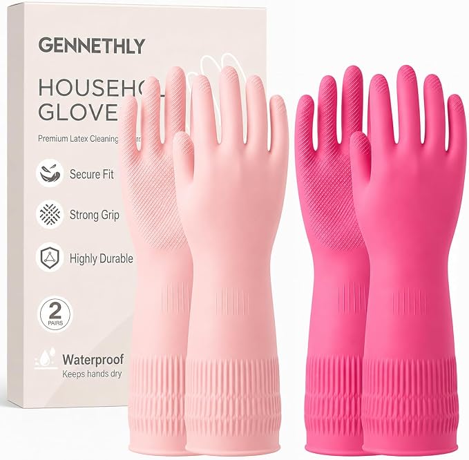 Rubber Dishwashing Gloves, Reusable Cleaning Dish Gloves by Unknown