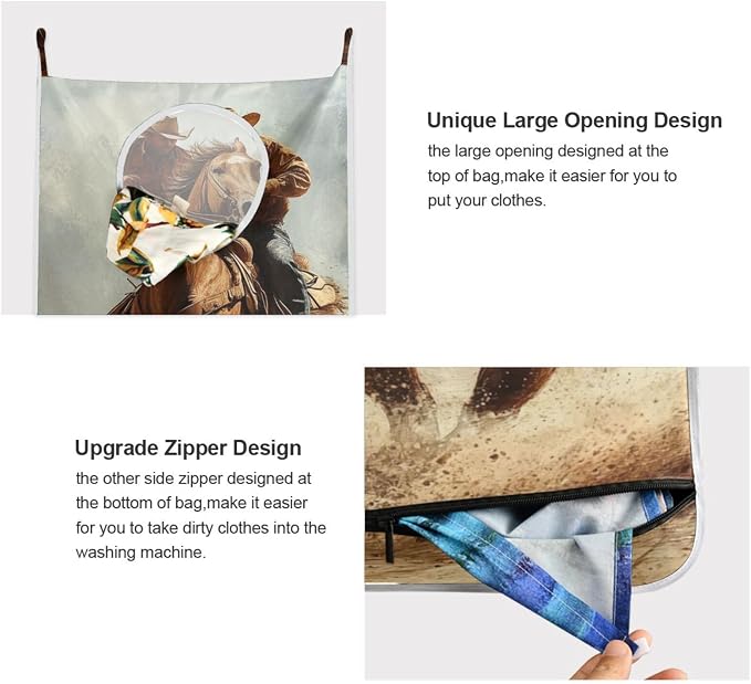 2PCS Hanging Laundry Hamper Bag Over the Door Laundry Hamper Wall Hamper Large - Image 4