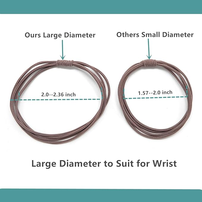 No Dmamage Hair Ties for Girls,Women,Men,Large Pony tails Hair Ties,Handmade Bracelets, Hair Tie for Thick Curly Hair,20Pcs,4-1 Design,Hair Elastics (Slight blue)